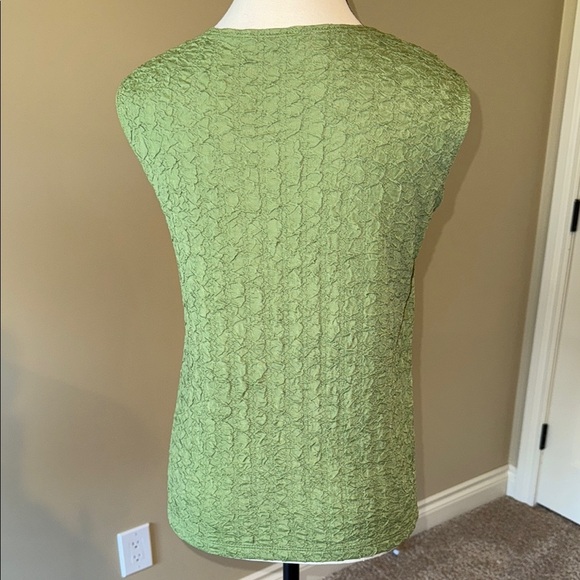 initiatives Tank Top Green Textured Sleeveless Shirt Blouse Women's Size S - Picture 3 of 8